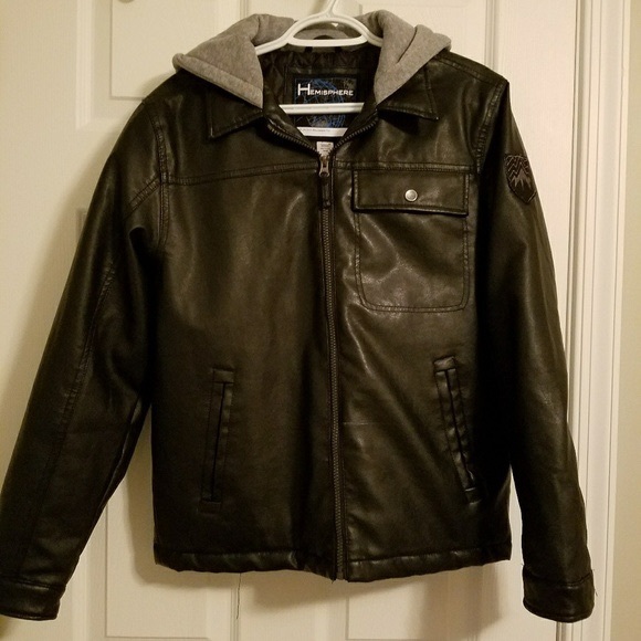 Hemisphere leather jacket with attached hood - Picture 1 of 5